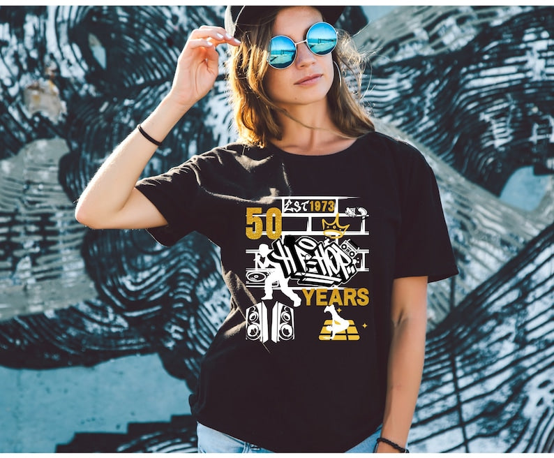 Limited Edition Custom Hip Hop Anniversary T-Shirt – 50 Years Of Iconic Beats