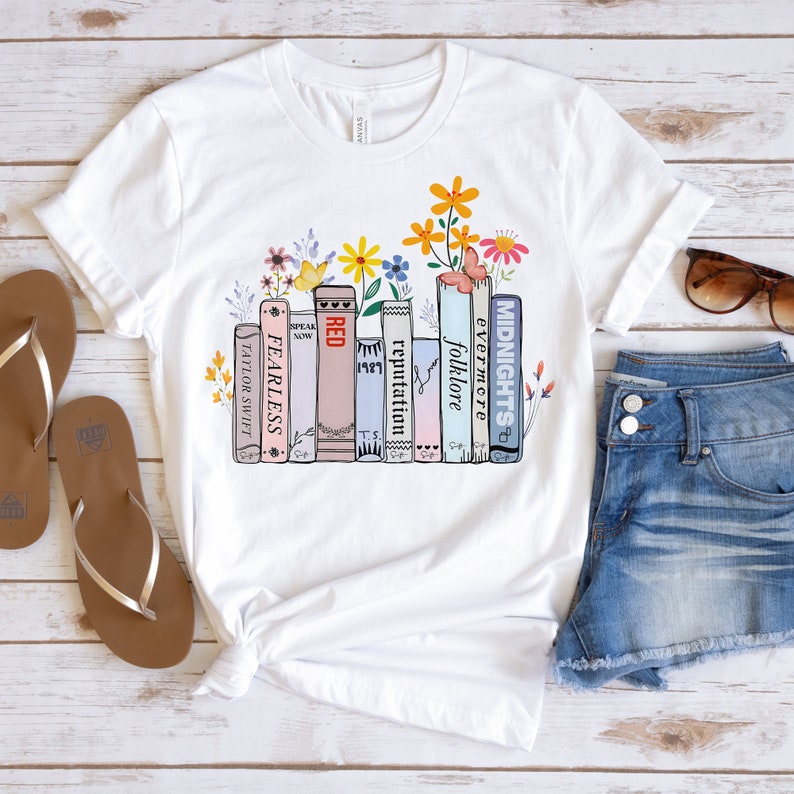 Taylor Swiftie Music Albums As Books T-Shirt, Gift Shirt For 2023 Swiftie Concert, Tour Merch Shirt For Fans,Fashion Updated,Fun Music Lover