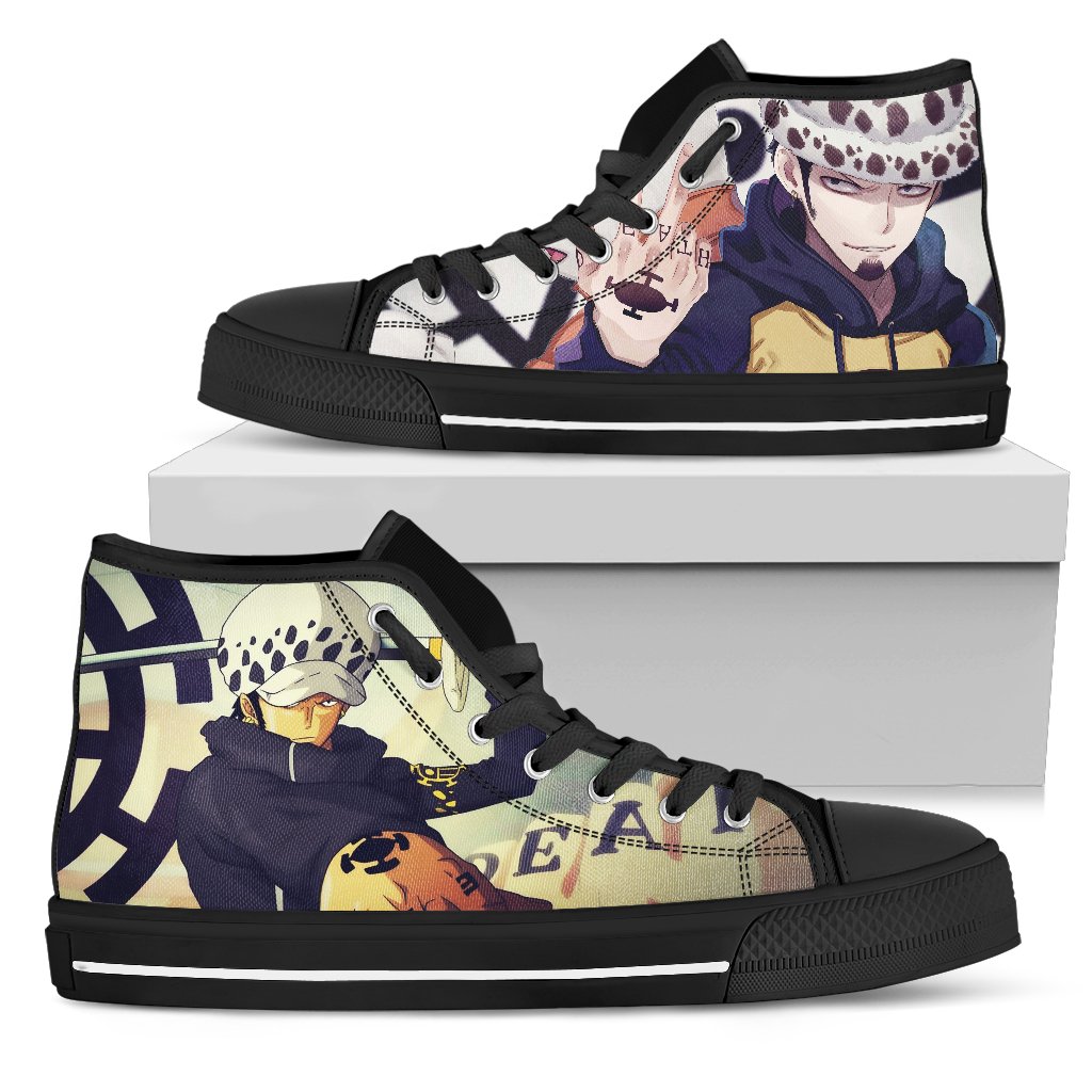 One Piece Sneakers Trafalgar D. Water Law High Top Shoes Cool Gift H12079