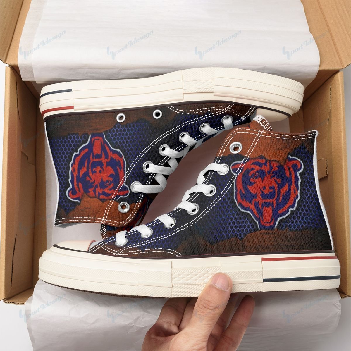 Chicago Bears New High Top Canvas Shoes 10