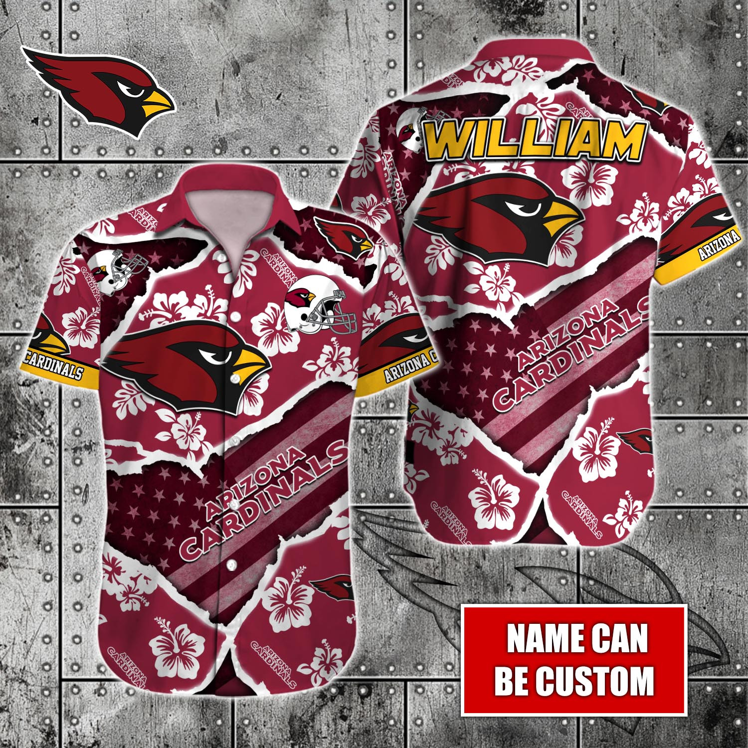 Arizona Cardinals Nfl-Hawaiian Shirt Custom T-41101