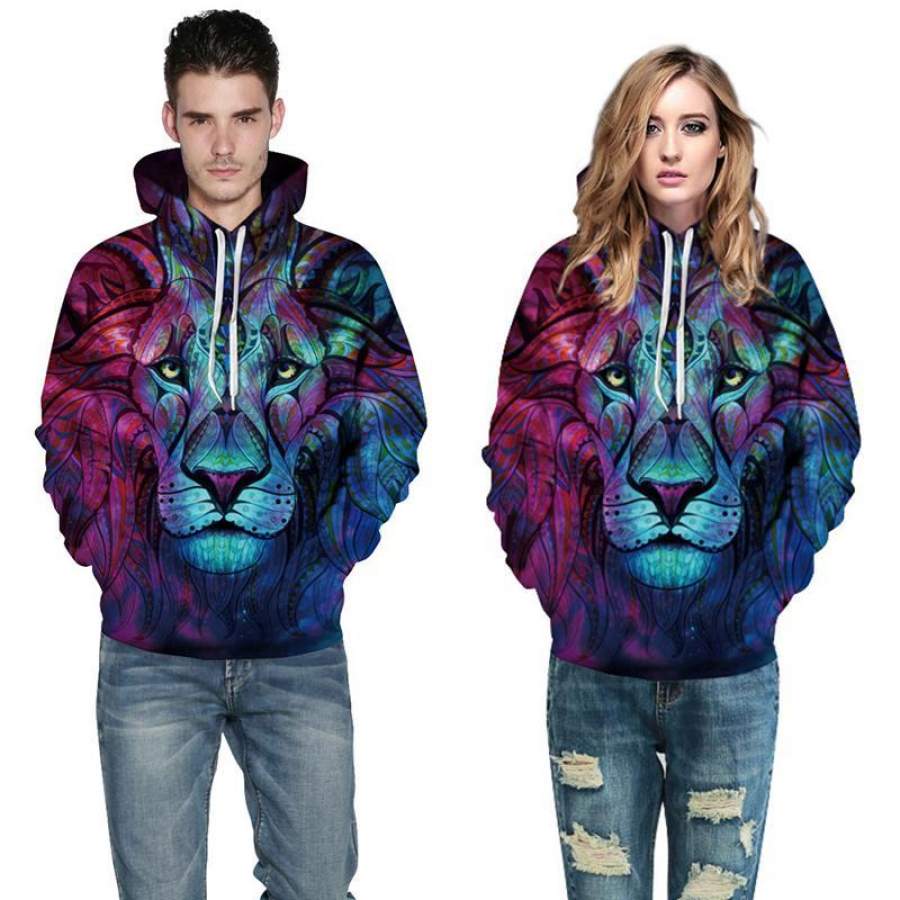 3D Print Hoodies – Wolf Patterned Pullover Hoodie OTA027