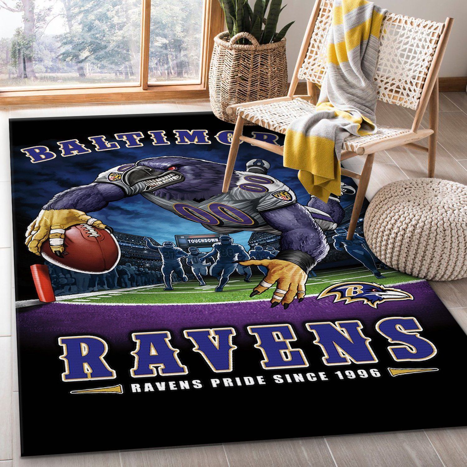 Baltimore Ravens Ravens Pride From 1996 Area Rug Bb221030 Football Floor Decor The Us Decor