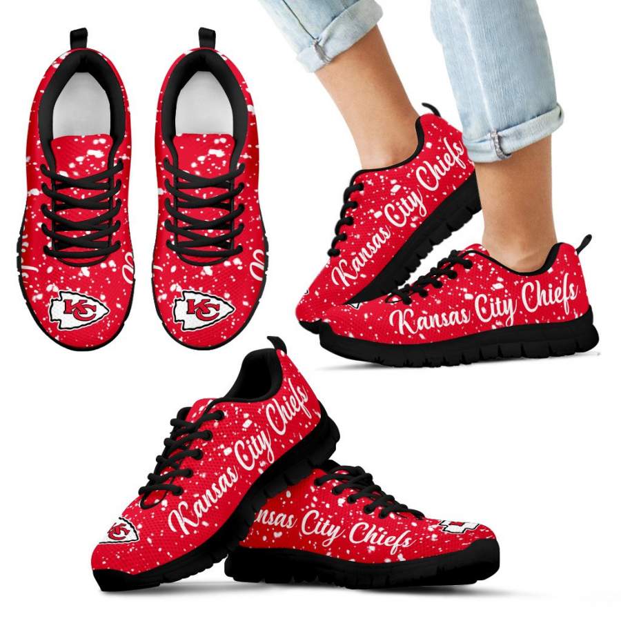 Christmas Snowing Incredible Pattern Kansas City Chiefs Sneakers