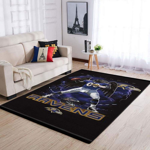 Baltimore Ravens Area Rug, Football Floor Decor RCDD81F31377