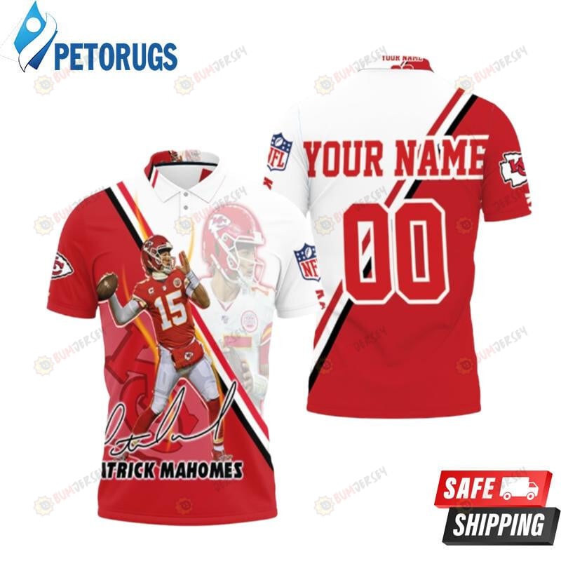 Patrick Mahomes Kansas City Chiefs Custom Name & Number Printed Polo Shirt