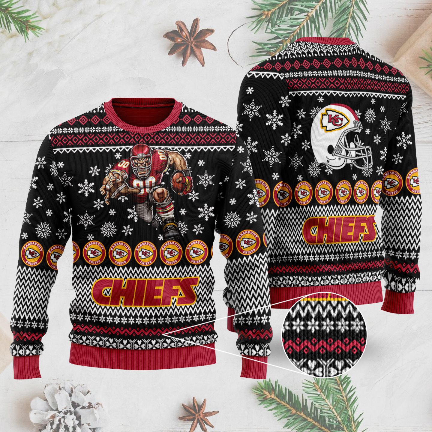 Kansas City Chiefs football 3D Ugly Christmas Sweater