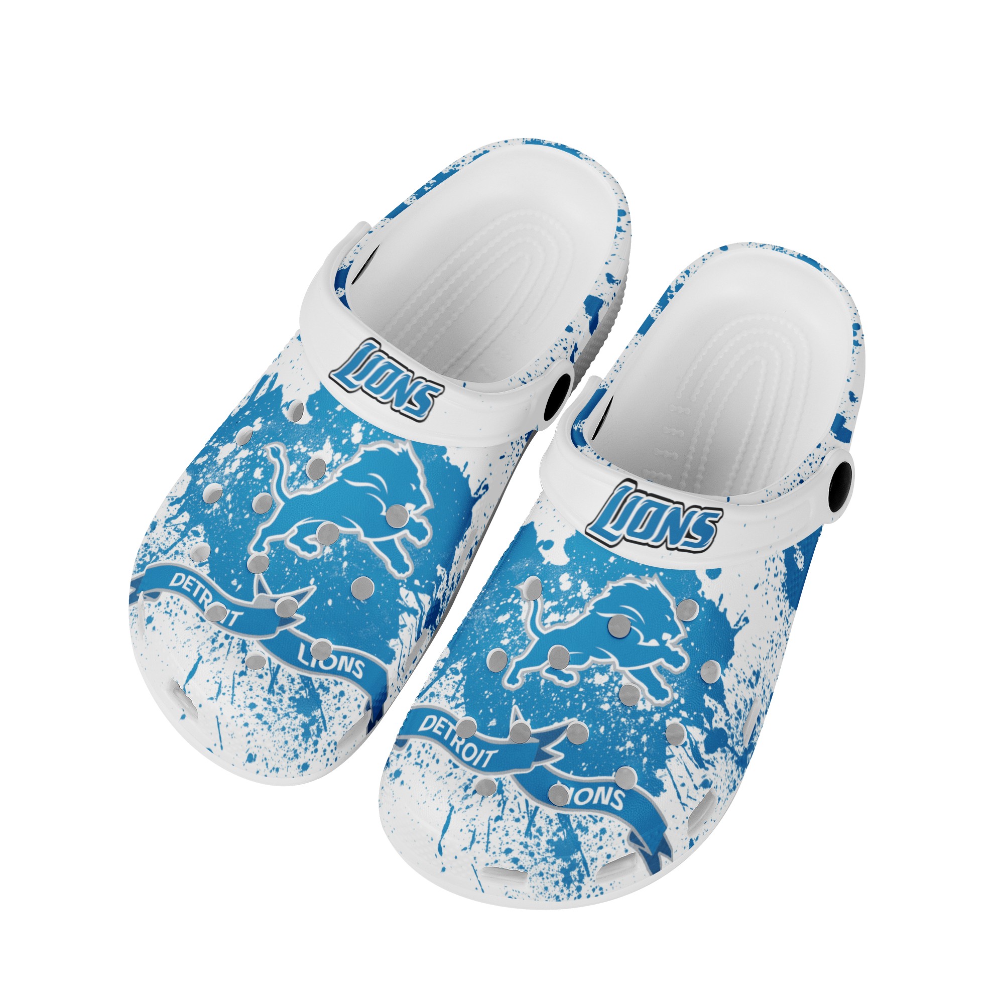 Detroit Lions Shoes Cute Style#2 Crocs Shoes For Fans