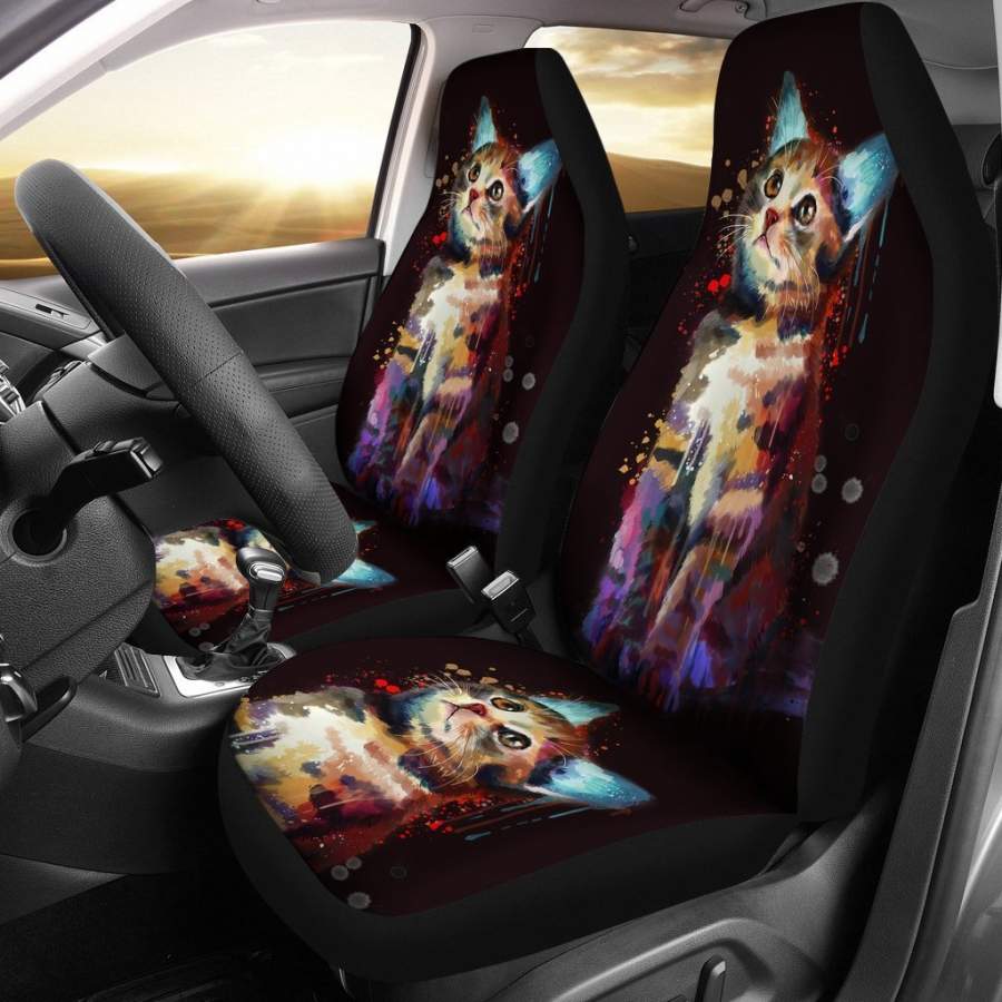 Cat Art Animal Car Seat Covers