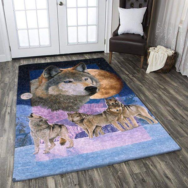 Wolf Art Home Decor Rectangle Area Rug 36