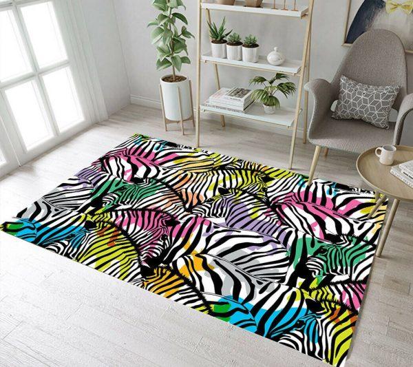 Zebra Art Home Decor Rectangle Area Rug 4