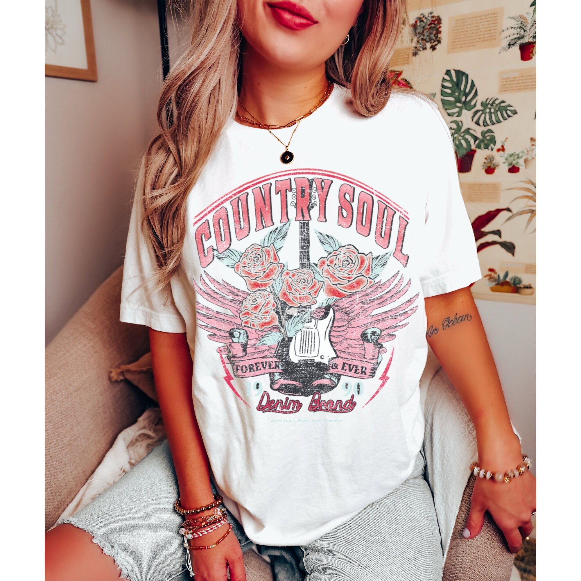 Country Soul Country Music Shirt Cute Western Shirts Comfort Colors Shirt Boho Western Shirt Cowgirl Shirt