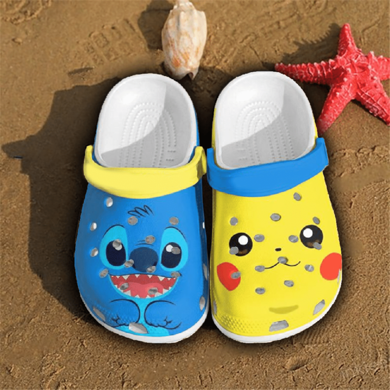 Waybackapparel Pikachu & Stitch 3D Crocband Clog