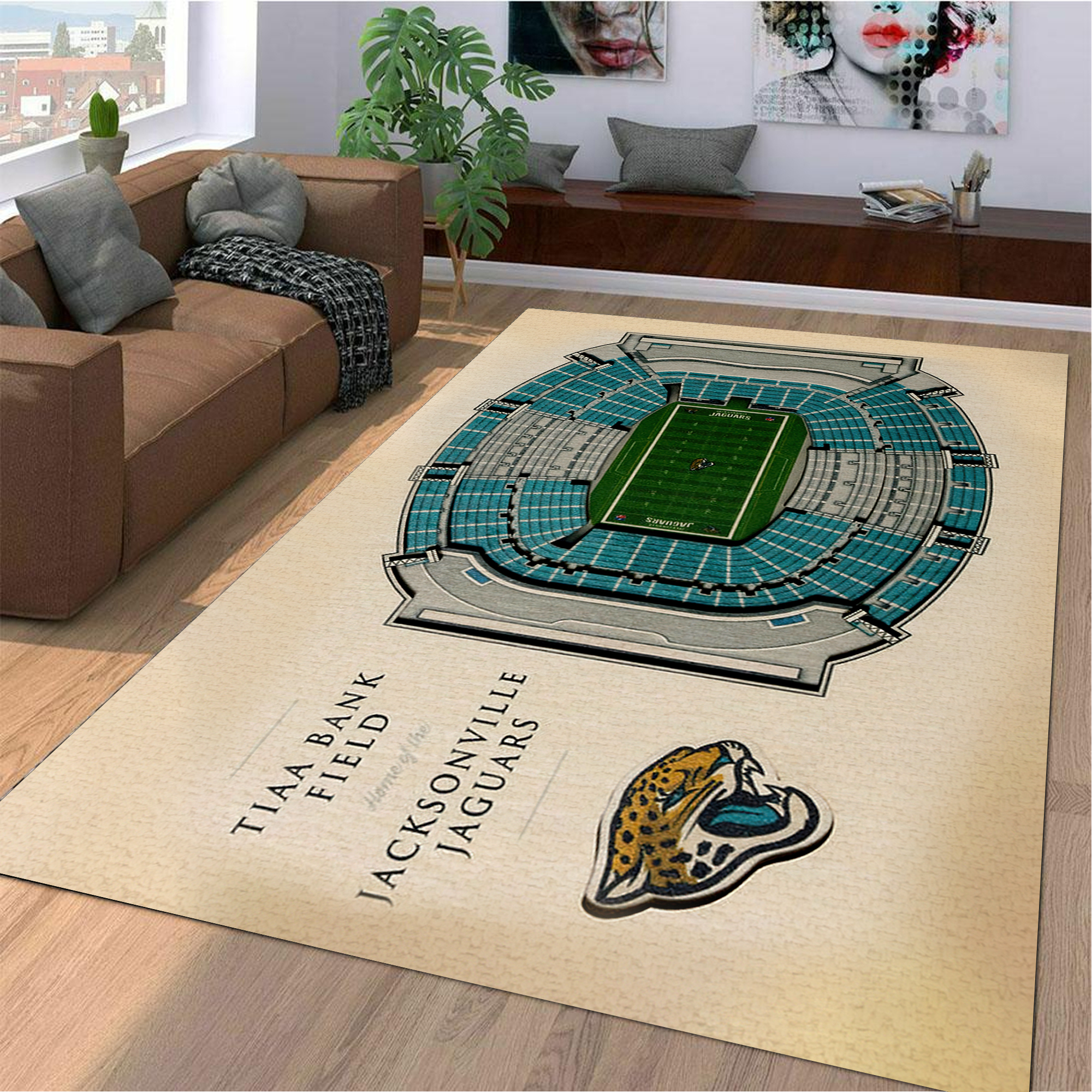 Fan Deco – Jacksonville Jaguars Stadium 3D View Area Rug