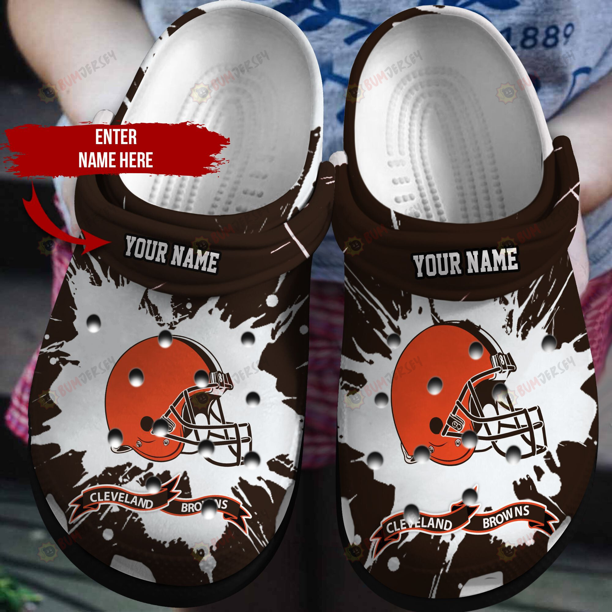 Cleveland Browns Custom Name Crocs Crocband Clog Comfortable Water Shoes – Aop Clog