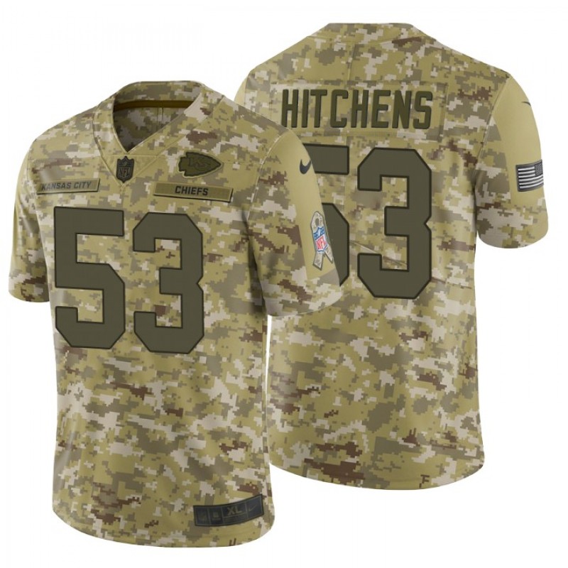 Men Anthony Hitchens Kansas City Chiefs Camo 2018 Salute To Service Jersey – All Stitched, Embroidery