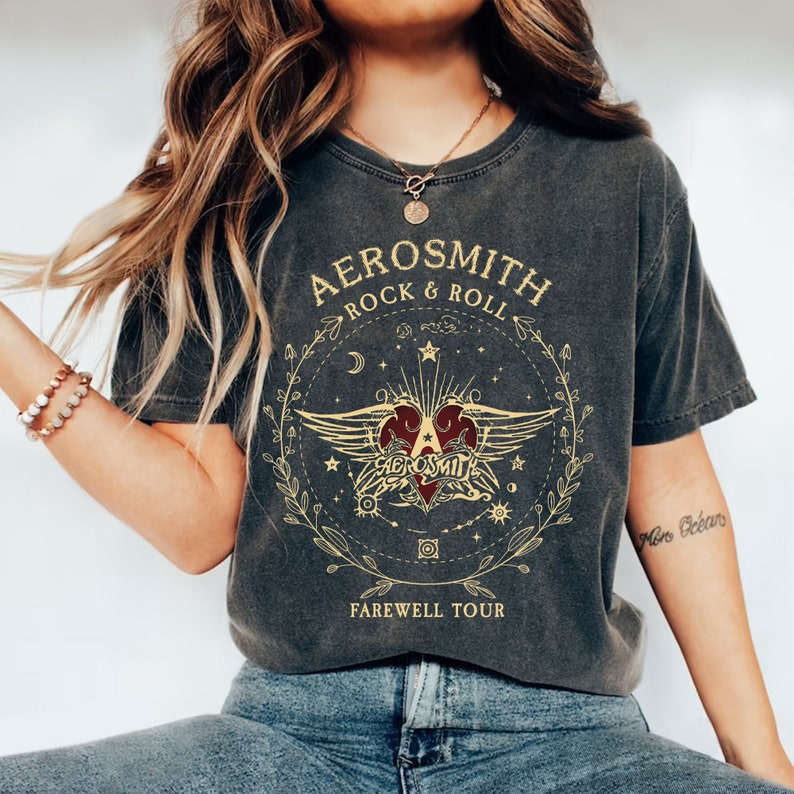 Vintage Aerosmith Farewell Rock And Roll Tour Shirt, Bella Canvas Hard Rock Shirt, Heavy Metal Shirt, Aerosmith Concert Music Tour Shirt