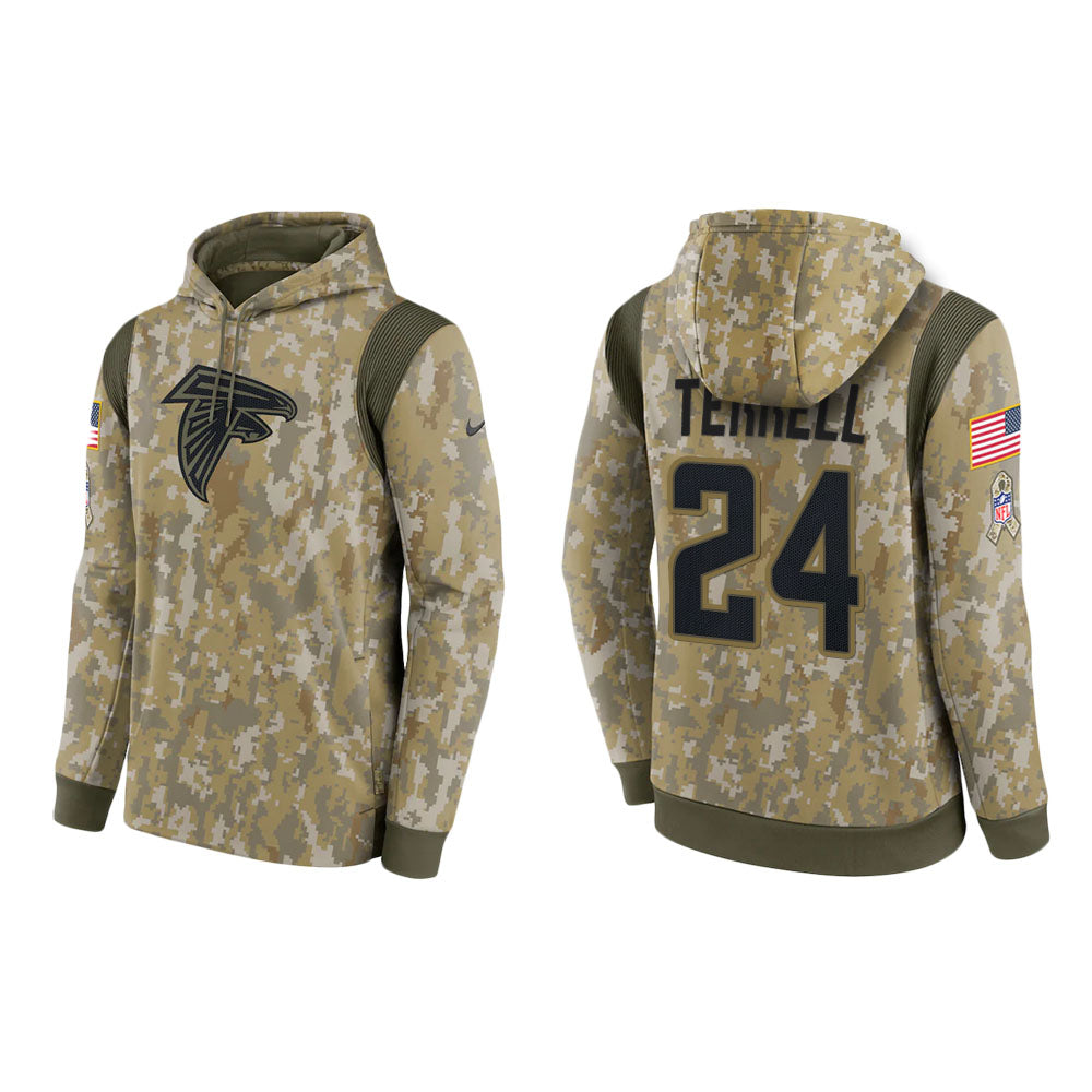 A.J. Terrell Atlanta Falcons Camo 2021 Salute To Service Veterans Day Therma Pullover Hoodie