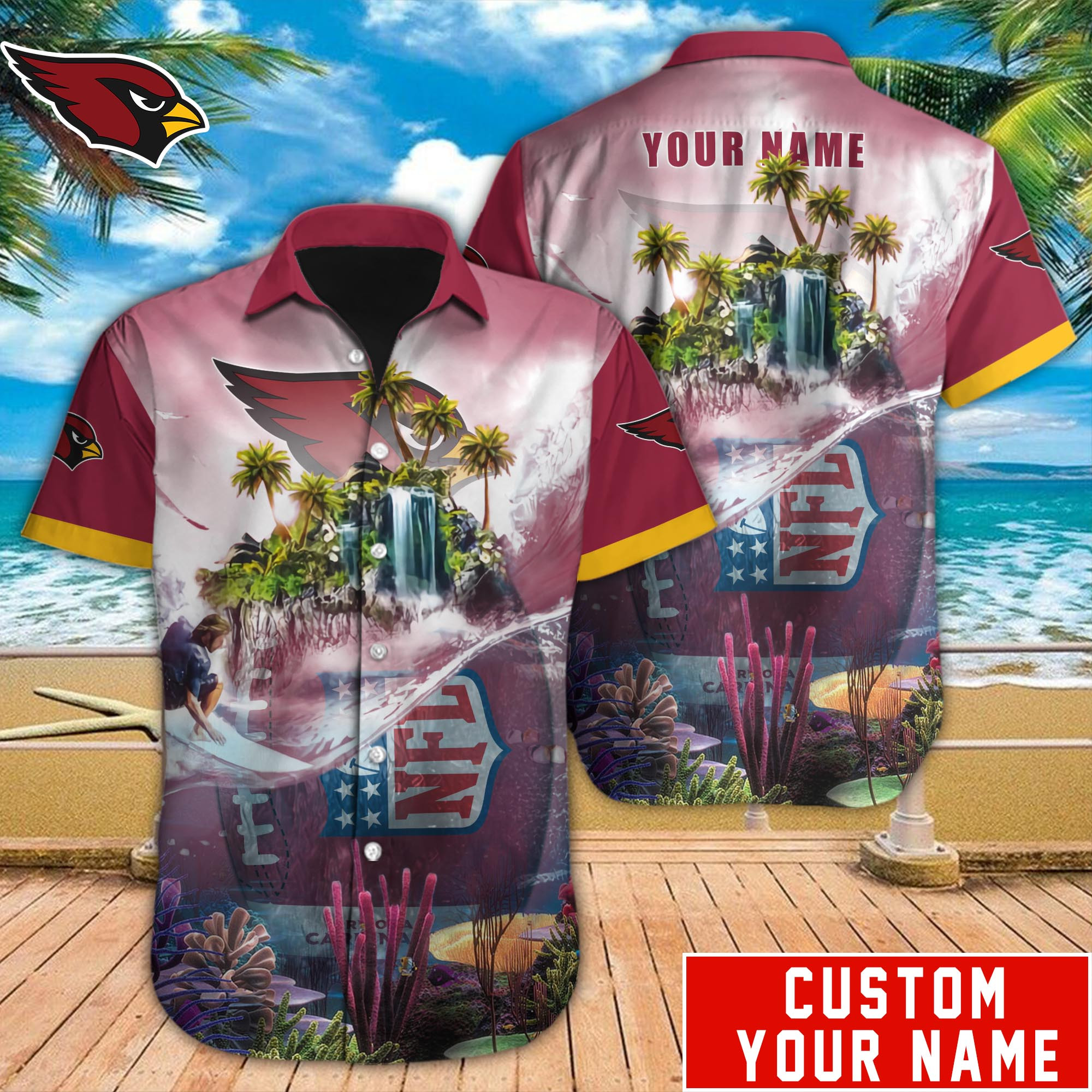 Arizona Cardinals Nfl-Hawaiian Shirt Custom M-40719