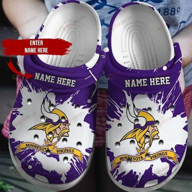 Minnesota Vikings Custom Name Crocs Crocband Clog Comfortable Water Shoes – Aop Clog