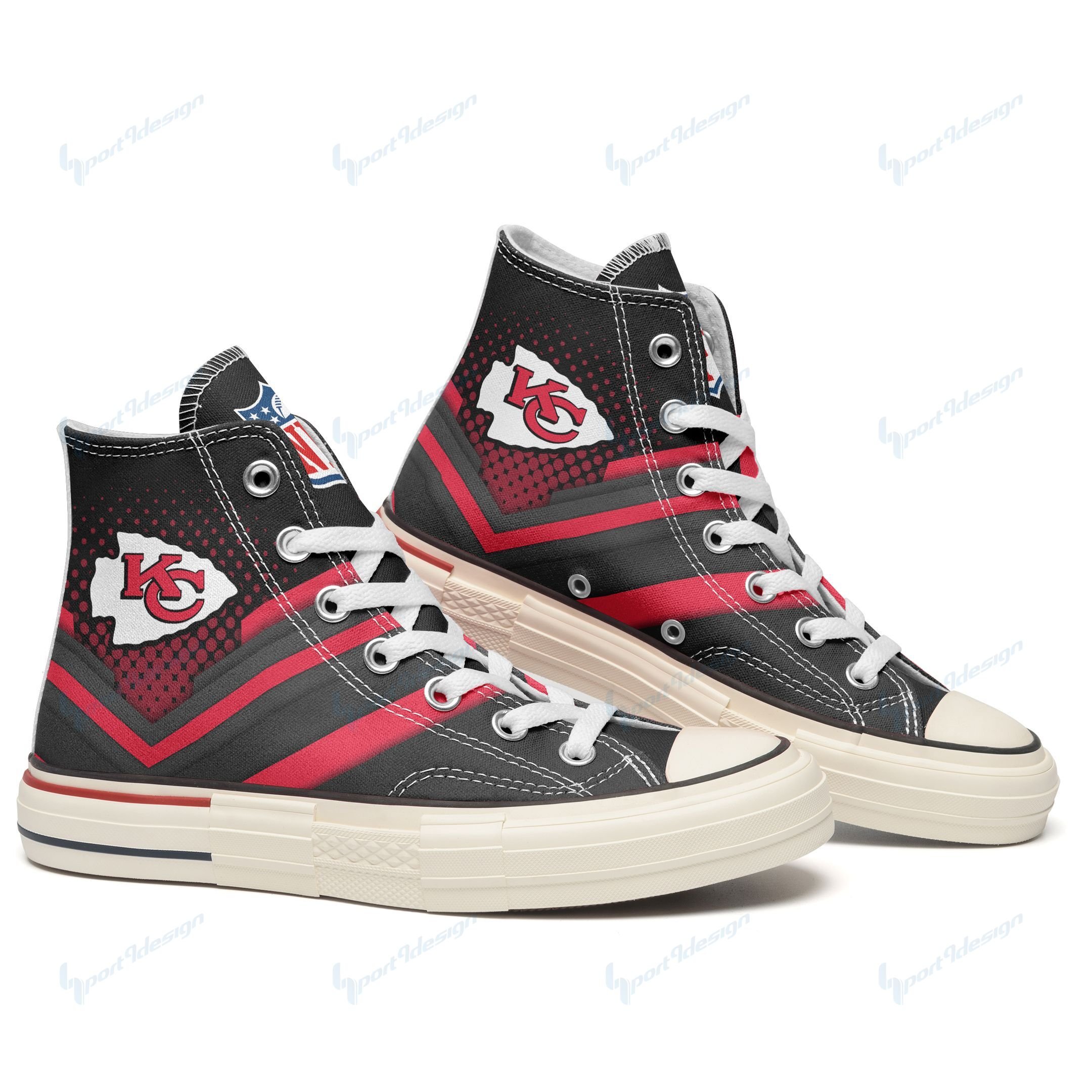 Kansas City Chiefs New High Top Canvas Shoes 07