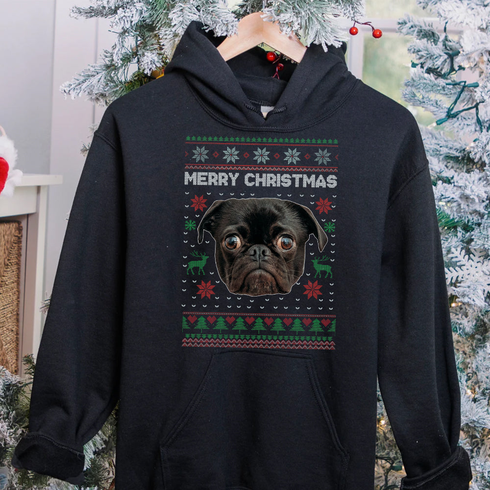 Custom Pet Face Sweatshirt, Funny Custom Dog Face, Cat Face Ugly Christmas Sweater, Funny Christmas Jumper Woman-Greatestcustom