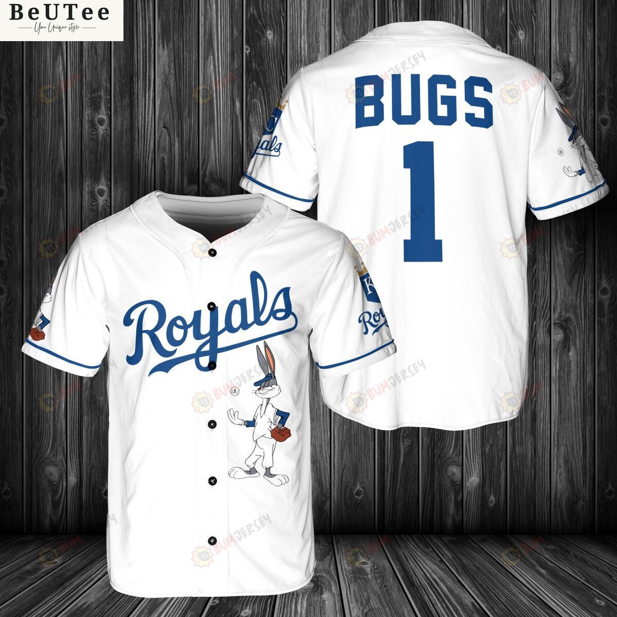 Kansas City Royals Bugs Bunny Baseball Jersey – White