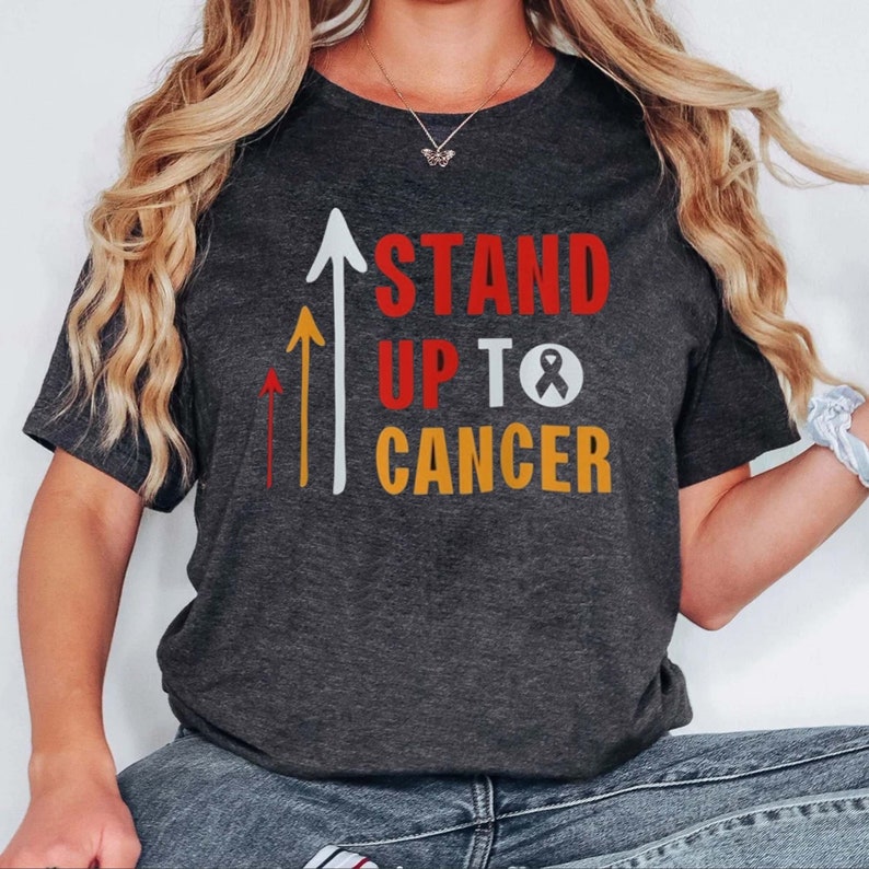 Stand Up To Cancer Shirt, Western Fighting Cancer Tee, Cancer Warrior Cancer Supporter Sweatshirt, Vintage Cancer Ribbons Hoodie