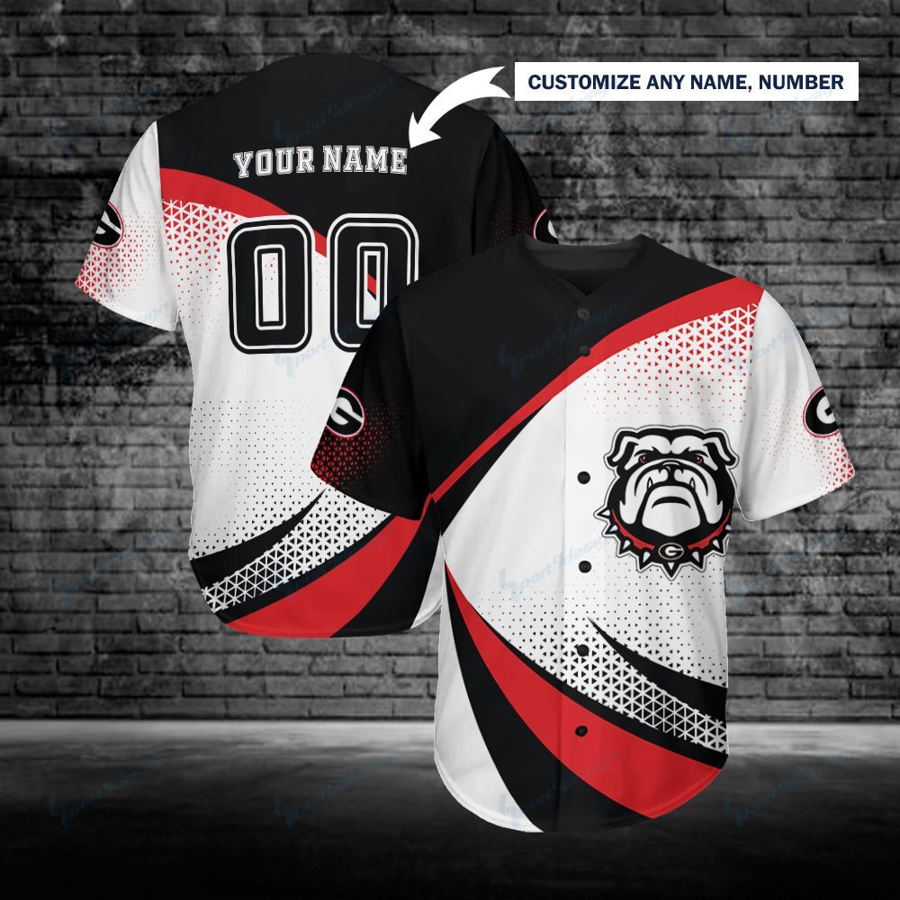 Georgia Bulldogs Personalized Baseball Jersey 254