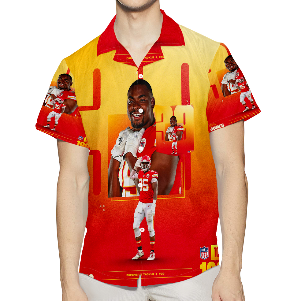 Kansas City Chiefs Chris Jones 3D All Over Print Summer Beach Hawaiian Shirt With Pocket