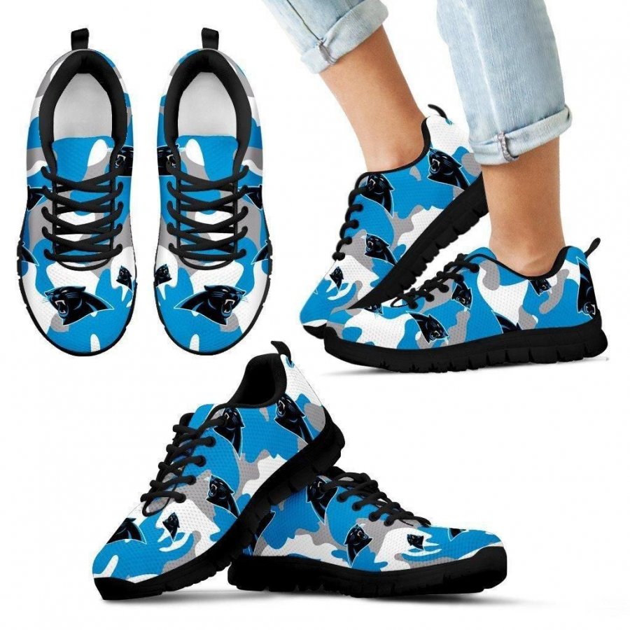 Carolina Panthers Cotton Camouflage Fabric Military Solider Style Sneakers #233