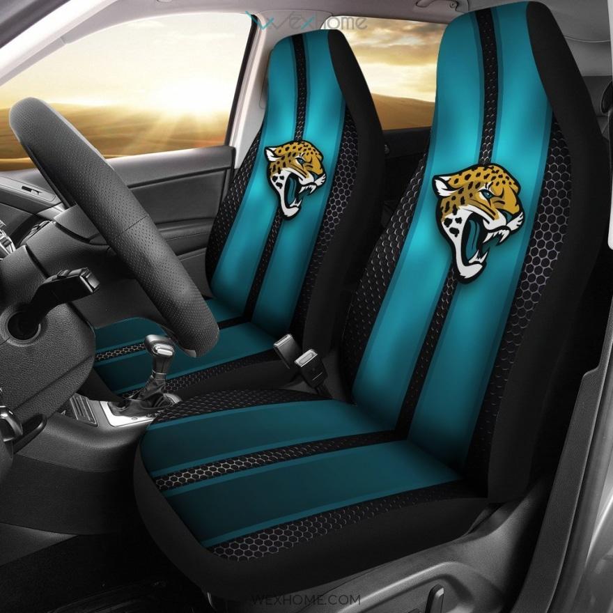 Incredible Line Pattern Jacksonville Jaguars Logo Car Seat Covers Unique Car Gift 2021