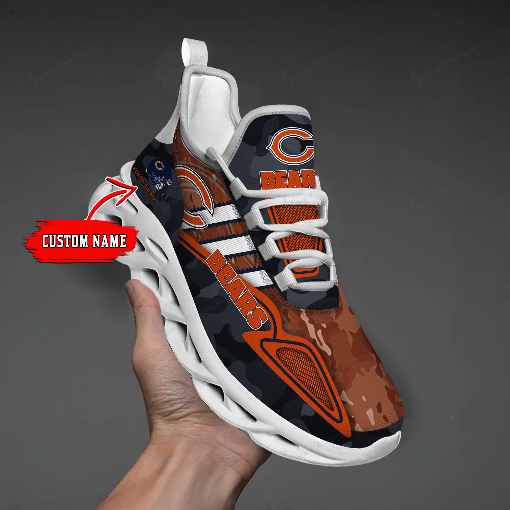 Chicago Bears Personalized Yezy Running Sneakers Bb269