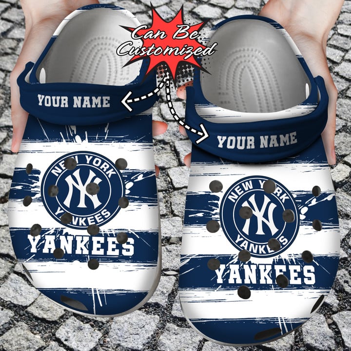 Baseball Crocs – Personalized New York Yankees Spoon Graphics Watercolour Clog Shoes