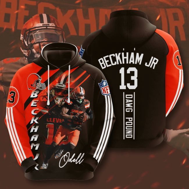 Cleveland Browns 13 Odell Beckham Jr. 30 Unisex 3D Hoodie Gift For Fans