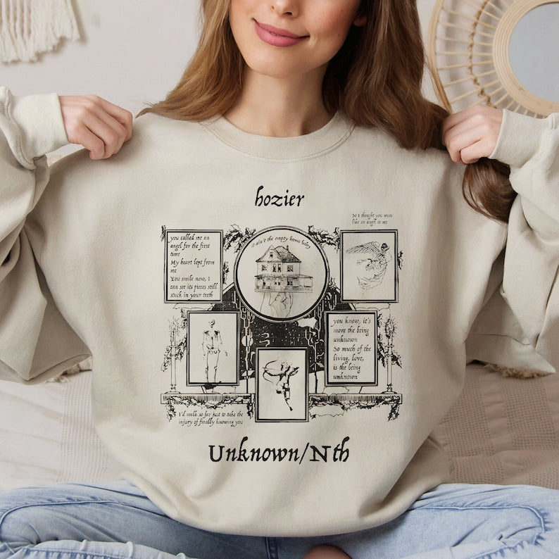 Hozier Graphic Design Tour Gift Crewneck Sweatshirt, Vintage Hozier Lyrics Art, Hozier Tour 2023 Shirt, Hozier In A Week Tee, Hozier Trend