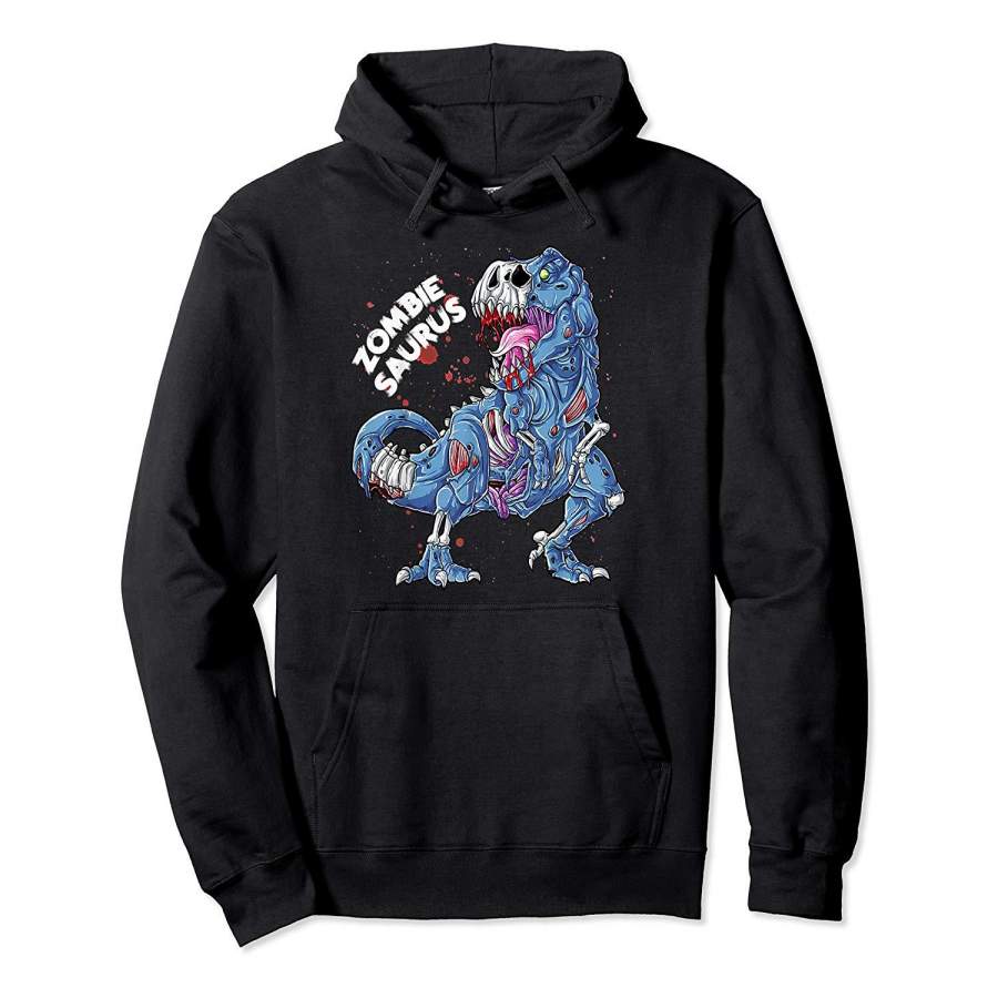 Zombie Saurus T shirt Halloween Kids Dinosaur T rex Gifts Hoodie Premium Tee