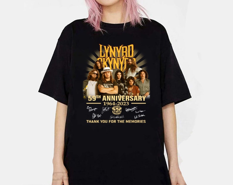 Lynyrd Skynyrd Shirt, Lynyrd Skynyrd 59Th Anniversary 1964-2023 Signatures T-Shirt, Lynyrd Skynyrd Tour 2023