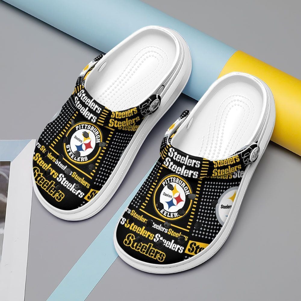 Pittsburgh Steelers Crocs Crocband Clog Comfortable Water Shoes 01