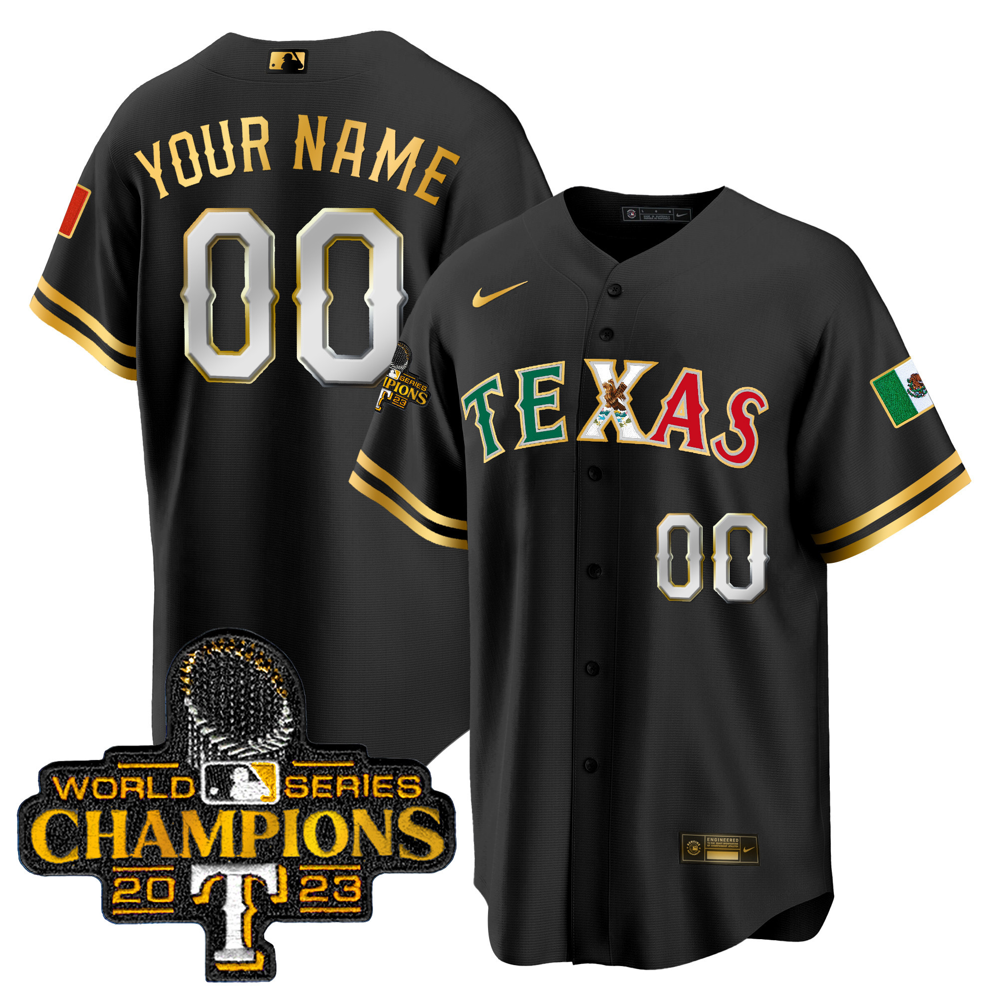 Texas Rangers Mexico 2023 World Series Champions Baseball Custom Jersey – All Stitched