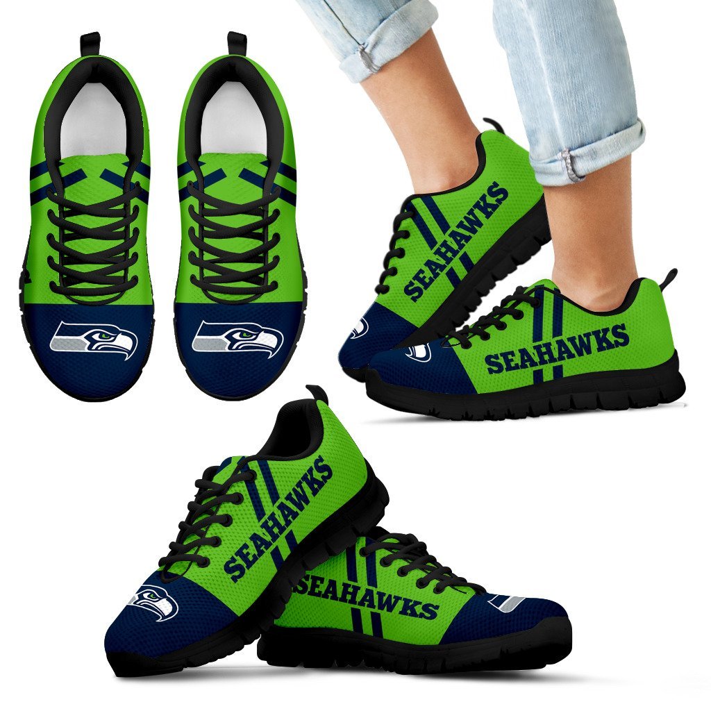 Colorful Line Stripe Seattle Seahawks Sneakers