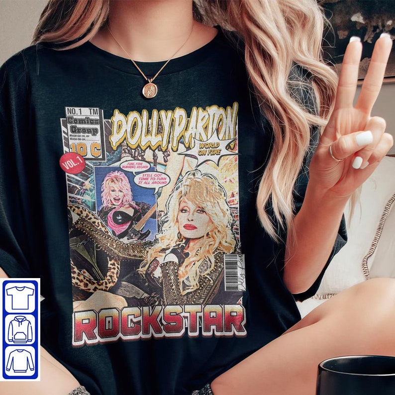 Dolly Parton Shirt, Retro Vintage Dolly Parton Shirt, Album Rockstar 2023 Graphic Tee