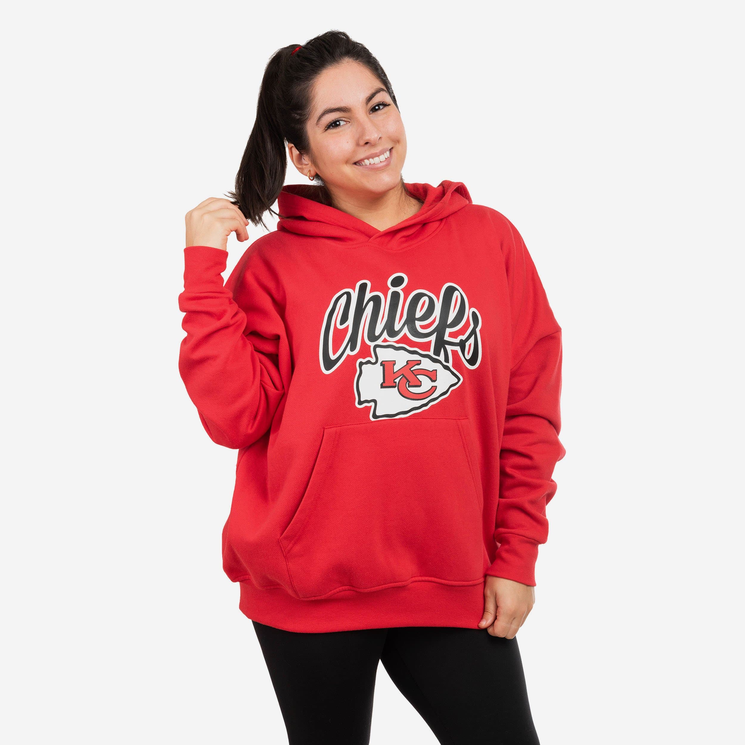 Kansas City Chiefs Womens Solid Oversized Hoodie