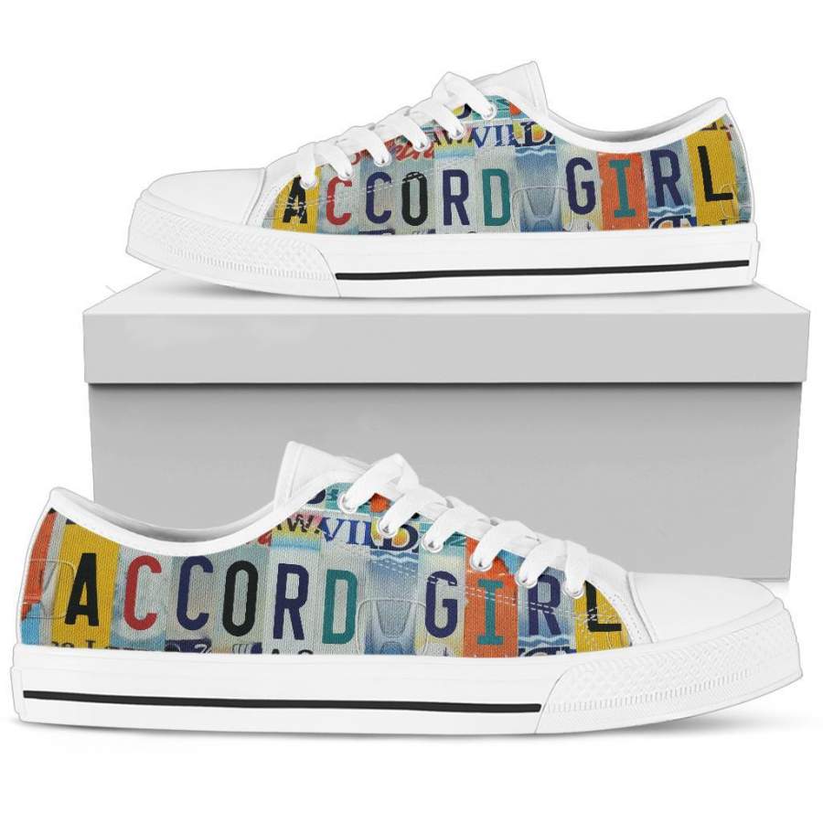 Honda Accord Girl Low Top Shoes License Plate Sneakers