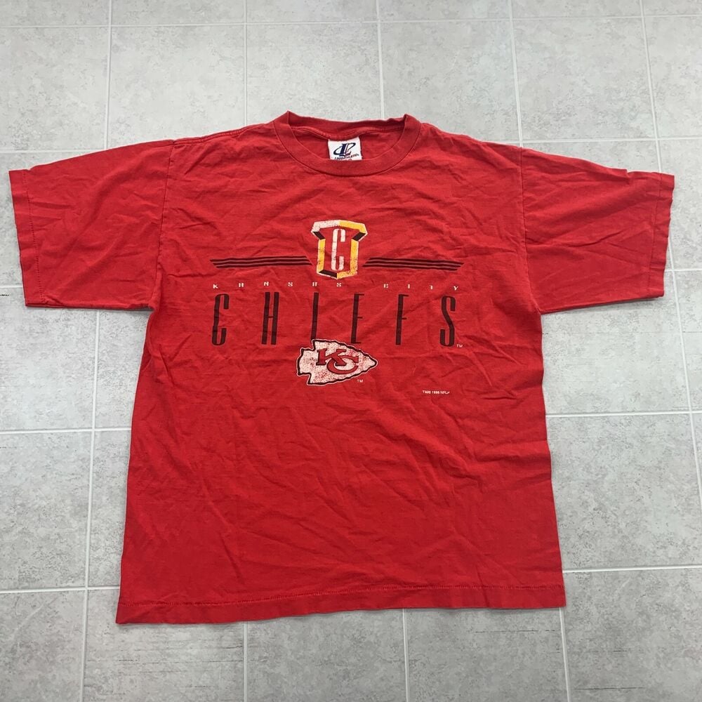 Vintage Logo Athletics Red 1996 Kansas City Chiefs T Shirt Adult L