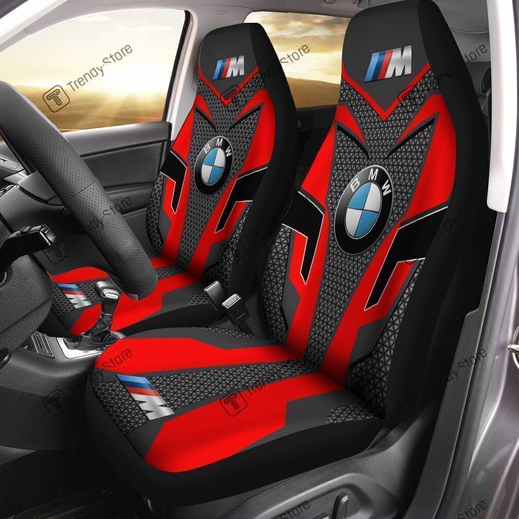 BMW CAR SEAT COVER (SET OF 2) VER 1 (RED)