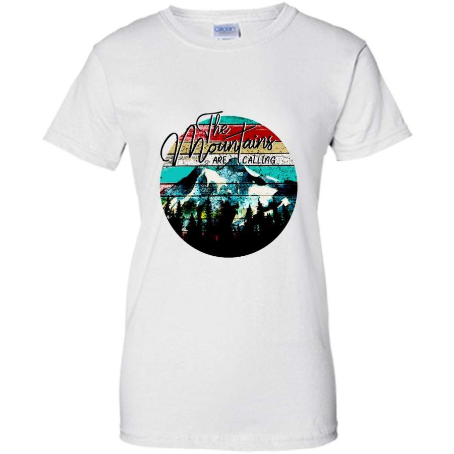 The Mountains Are Calling, Camping Lover Classic Vintage – Gildan Women Shirt