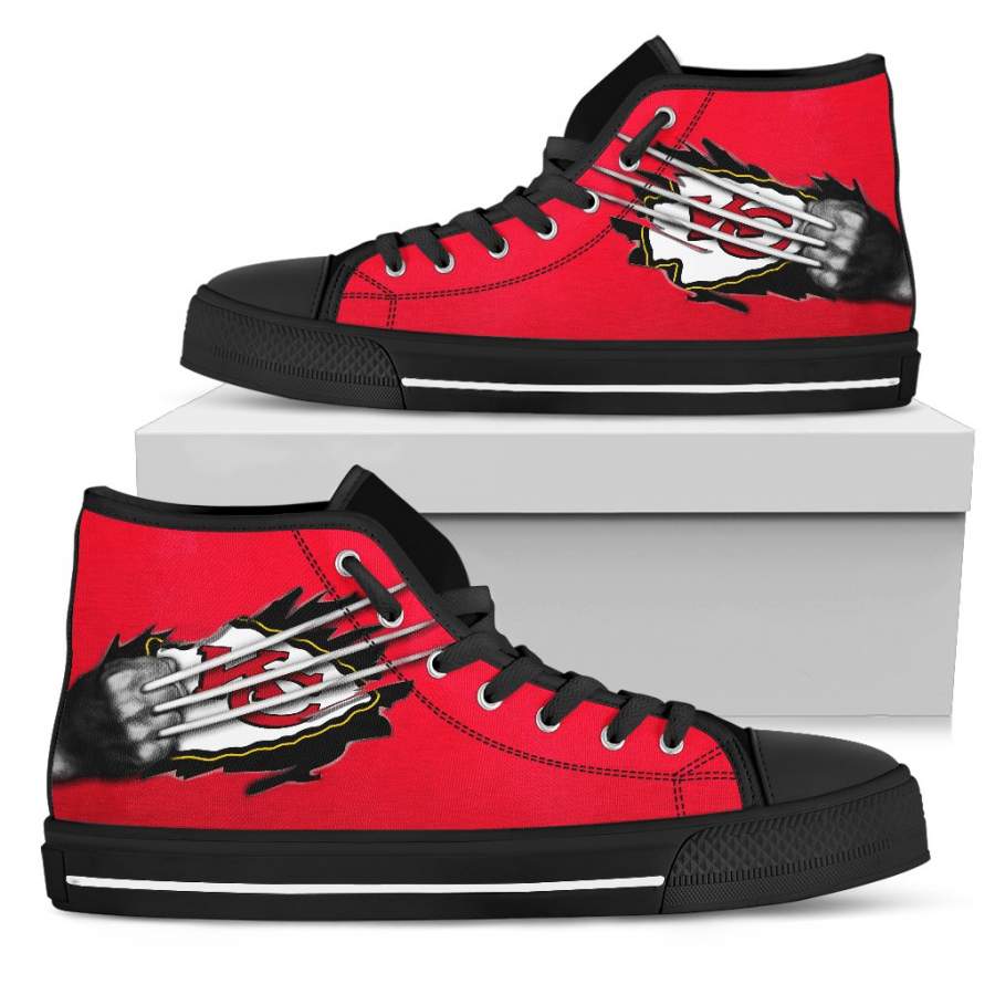 Scratch Of The Wolf Kansas City Chiefs High Top Shoes