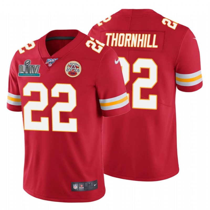 Men’S Juan Thornhill Kansas City Chiefs Red Super Bowl Liv Red Vapor Limited Jersey – All Stitched, Embroidery