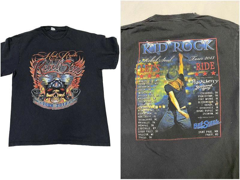 Vintage Look Kid Rock Rebel Soul 2013 Tour Cool Graphic T-Shirt